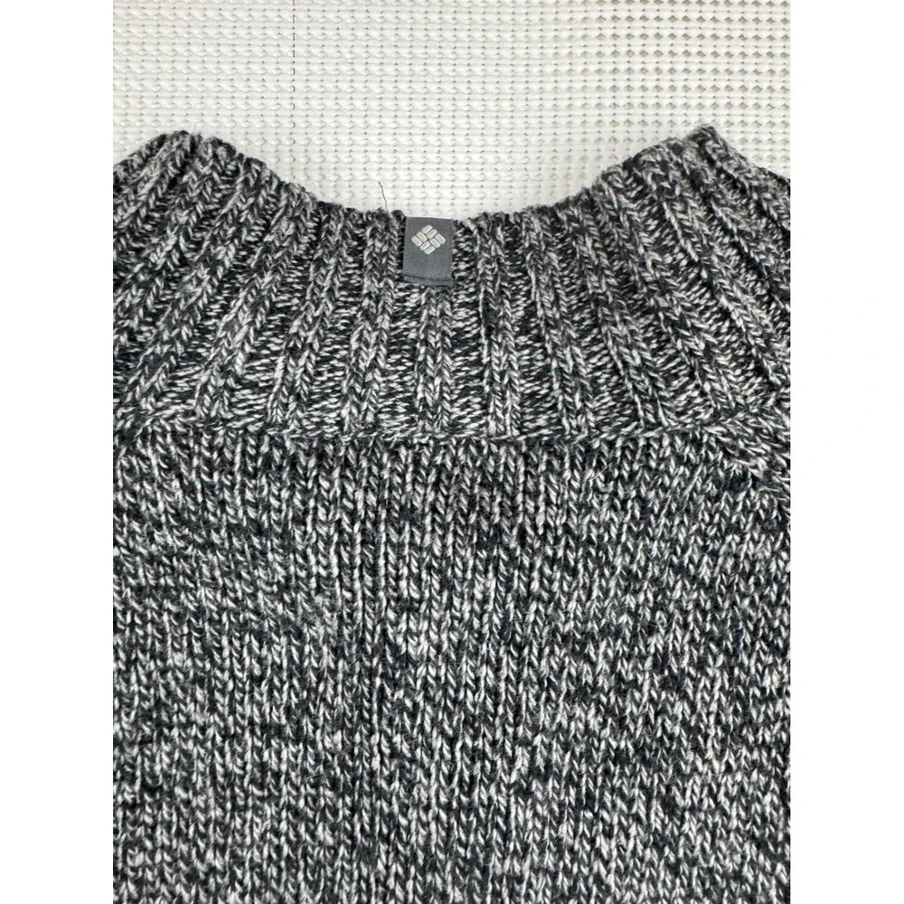 Columbia Mens Grey Colorblock Quarter Zip Cotton Wool Blend Sweater XL EUC